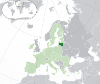 Карта, показывающая месторасположение Литвы