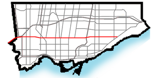 Eglinton Avenue Road in Toronto and Mississauga, Canada