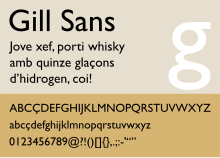 Lletra tipogràfica Gill Sans Exemple