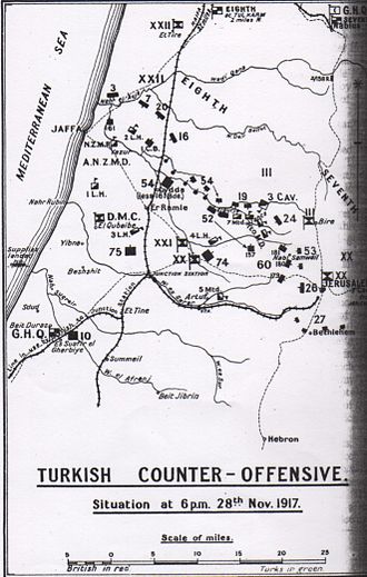 Ottoman counterattacks 18:00 hours 28 November 1917 Falls sketch 14.jpeg