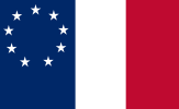 The ensign of the Confederate States Revenue Service, designed by Dr. H. P. Capers of South Carolina on April 10, 1861.