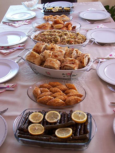 Food from Turkey including börek and sarma