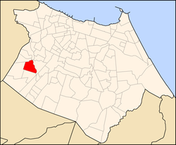 Mapa de Fortaleza com destaque para o bairro.