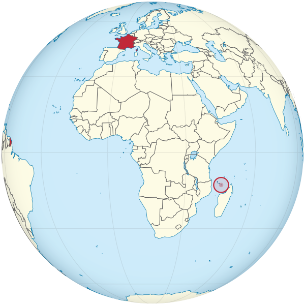 France on the globe (Mayotte special) (Africa centered).svg