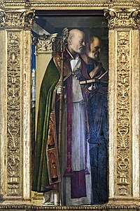 Pannello sinistro: Santi Pietro apostolo e Nicola di Bari