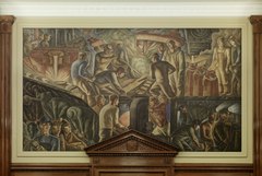 Steel Industry (1936), fresco by Howard Cook Fresco "Steel Industry" at U.S. Courthouse and Post Office, Pittsburgh, Pennsylvania LCCN2010719934.tif