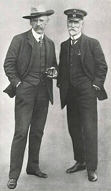 Нансен и инженер Е. Д. Вурцель — глава правления Сибирских казённых железных дорог. Фото 1913 года