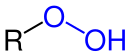 Allgemeine Struktur der Hydroperoxide. R ist ein organischer Rest.