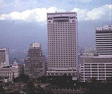 The Furama Hotel in the late 1970s. The 2nd generation Hong Kong Club Building (bottom left) was demolished in 1981. Furama.jpg