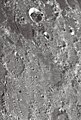 English: G.Bond lunar crater as seen from Earth with satellite craters labeled