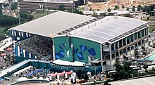 Georgia Tech Aquatic Center serving as the swimming venue for the 1996 Olympic Games Georgia Tech Aquatic Center (1996) (cropped).JPEG