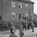 Prisoners being led away from the Marinesportschule in Mürwik a few miles from Flensburg, where members of the German Government were in 1945 located.