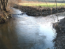 Zusammenfluss von Osterbach (links) und Mergbach (rechts) zur Gersprenz