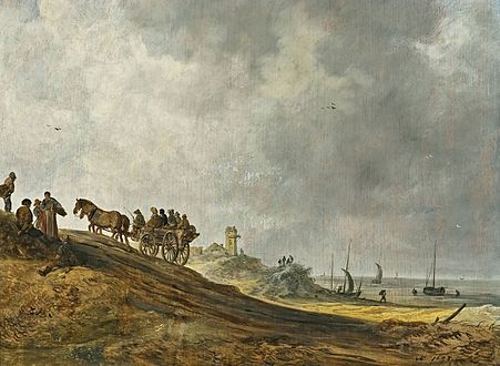 Jan van Goyen: Strandbillede 1638 Eksempel på valør- eller tonemaleri