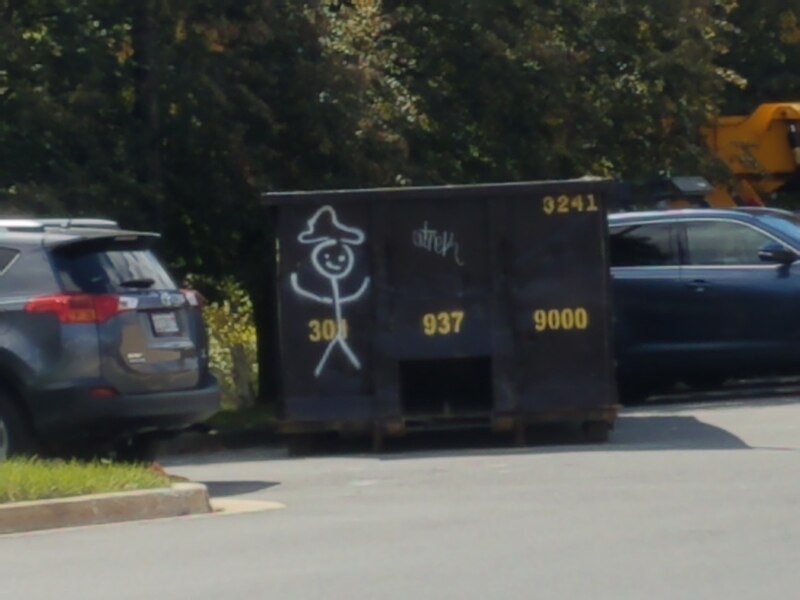 File:Graffitied dumpster in Rockville, Maryland (September 30, 2021).jpg