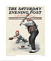 Starý otec na pálke, obálka Saturday Evening Post, 1916