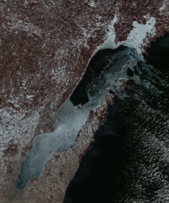 Green Bay on February 19, 2022, cropped from R2AWF02192022279038, IRS AWiFS.png