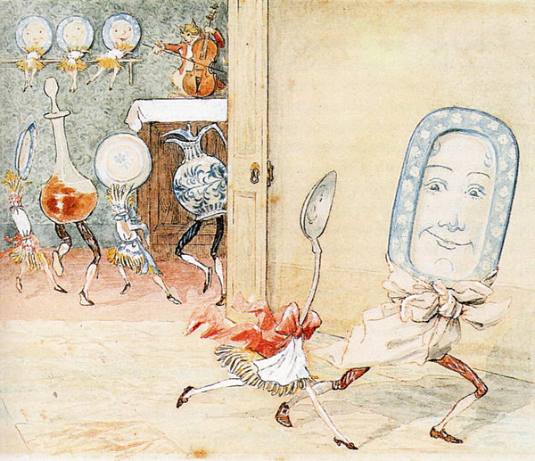 Illustration of "Hey Diddle Diddle", a well-known nursery rhyme