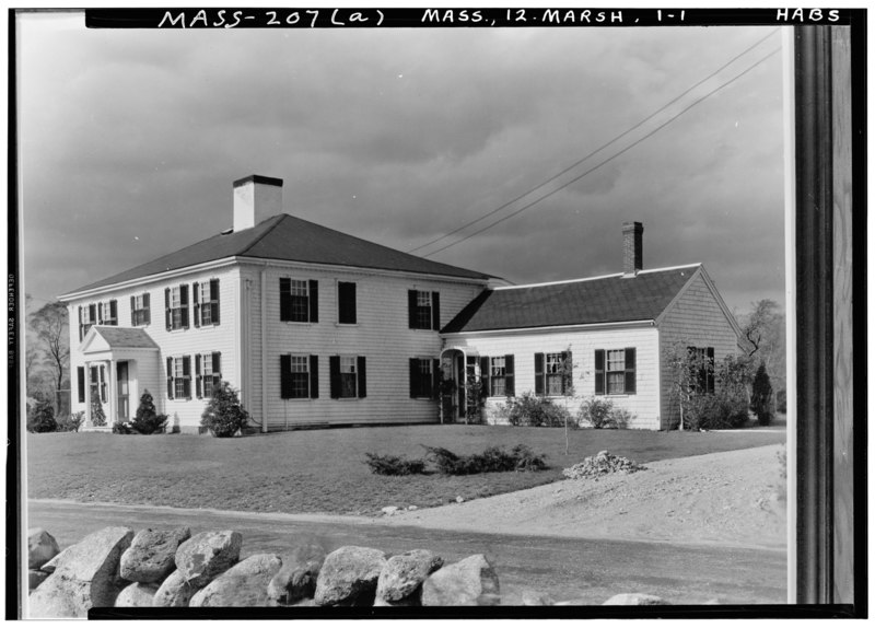 File:Historic American Buildings Survey Arthur C. Haskell, Photographer Oct. 18, 1936 (a) EXT. - FRONT and SIDE, LOOKING NORTHWEST - Clift House, Spring Street, Marshfield Hills, HABS MASS,12-MARSH,1-1.tif