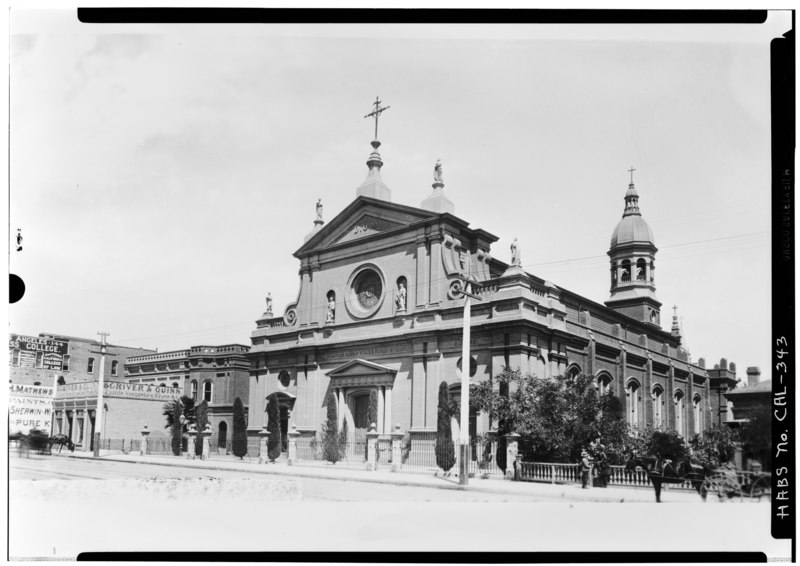 File:Historic American Buildings Survey Courtesy of Title Insurance and Trust Company Photo ca. 1888 SOUTHWEST ELEVATION - Cathedral of St. Vibiana, Second and Main Streets, Los HABS CAL,19-LOSAN,16-3.tif