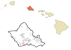 Honolulu County Hawaii Incorporated and Unincorporated areas Ewa Gentry Highlighted.svg