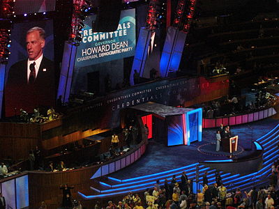 Dean conducts convention business on the first day of the 2008 Democratic National Convention in Denver, Colorado.