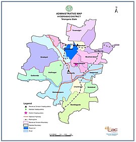 Hyderabad Map With Zones Hyderabad District, India - Wikipedia