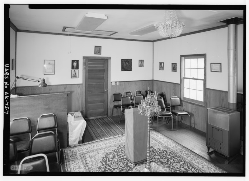 File:INTERIOR, NAVE, LOOKING NORTHWEST - St. Nicholas Russian Orthodox Church, Sand Point, Aleutians East Borough, AK HABS AK,1-SANPO,1-7.tif