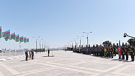 Ilham Aliyev visited National Flag Square 3.jpg
