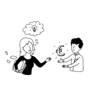 One of the illustrations for our Open Science Fellow Programm showing how financing works in our program.