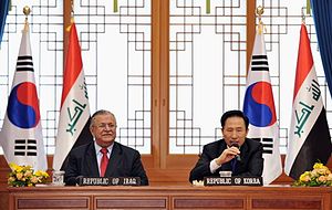 Iraqi President Jalal Talabani visits Korea in February 2009 - 4341653463.jpg