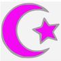 Fayl:Islamic star and crescent electric fuchsia.PNG üçün miniatür