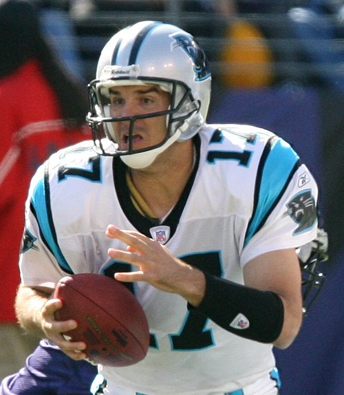 Jake Delhomme with the Panthers in 2006. Delhomme led the Panthers to three postseason appearances and an appearance in Super Bowl XXXVIII.