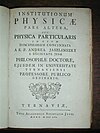 Physica Particularis (1756).