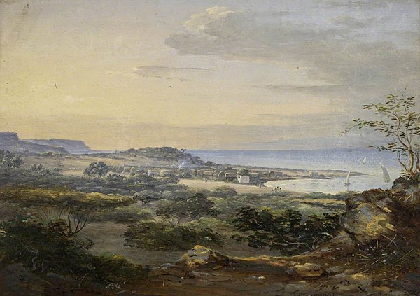 Drawing landscape of Tadjoura in 1841 by Johann Martin Bernatz.