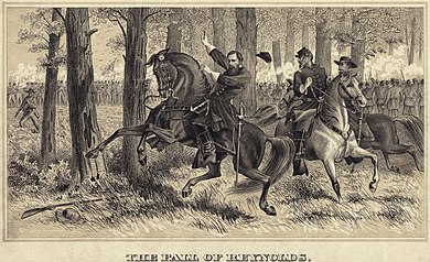 "The Fall of Reynolds" - drawing of Reynolds' death at Gettysburg John Reynolds death.jpg