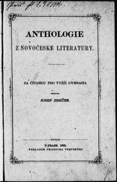 File:Josef Jireček - Anthologie z novočeské literatury - 3 - 1861.djvu