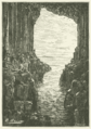 Uit 'De Wonderstraal', Basaltgrot op het eiland Staffa. Illustratie door Léon Benett.