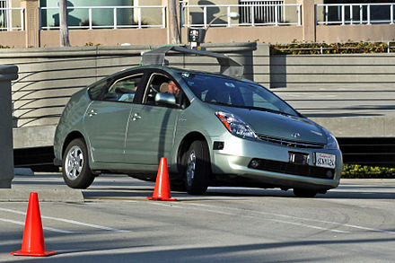 A Toyota Prius modified by Google to operate as a driverless car