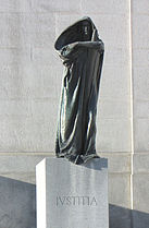 Justitia, outside the Supreme Court of Canada, Ottawa, Canada