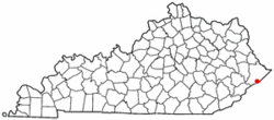 Locatie van Cedarville, Kentucky