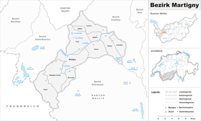 Plan de District Martigny, District de Martigny français