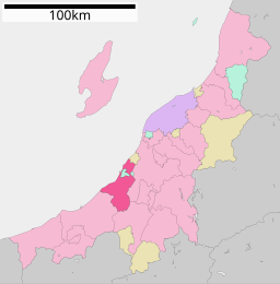 Kashiwazakis läge i Niigata prefektur