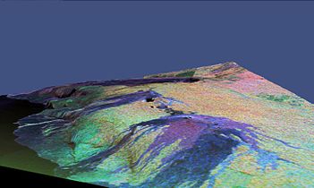 3D radar (false color) image of Kilauea