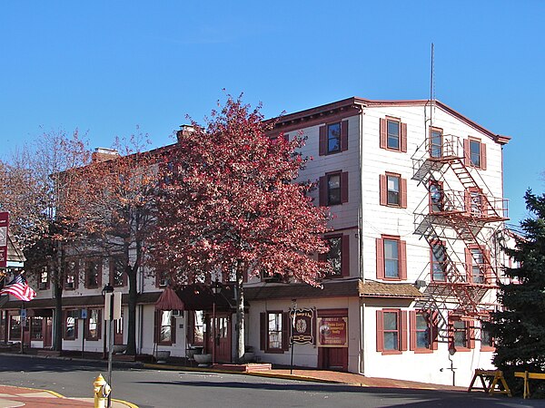 The historic King George II Inn, founded in 1681 in downtown Bristol, the oldest United States-based inn