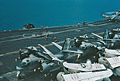 playing football on the flight deck