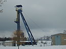 Klettwitz opencast mine, drainage, tower with hoisting machine house