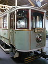 Čelo primátorské tramvaje ve střešovickém Muzeu MHD