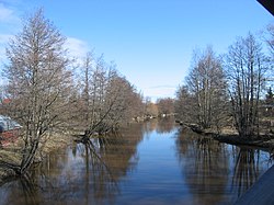 Laajoki Mietoisten Lauttanpääntien sillalta nähtynä