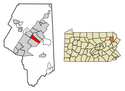 Location of Throop in Lackawanna County, Pennsylvania.